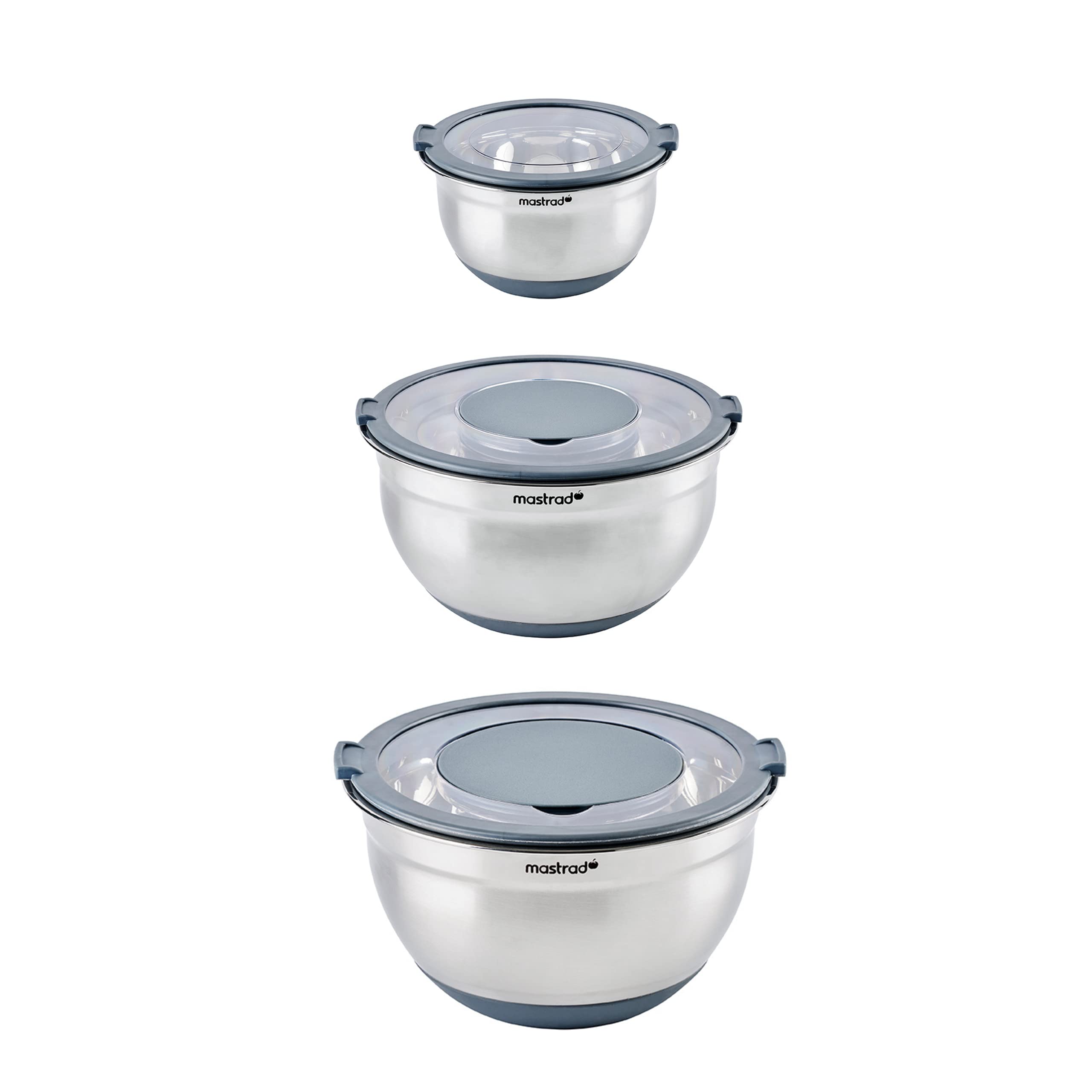 mastrad-mixing-bowls-lot-3-bols-inox-16-20-24-cm-couvercle image 1