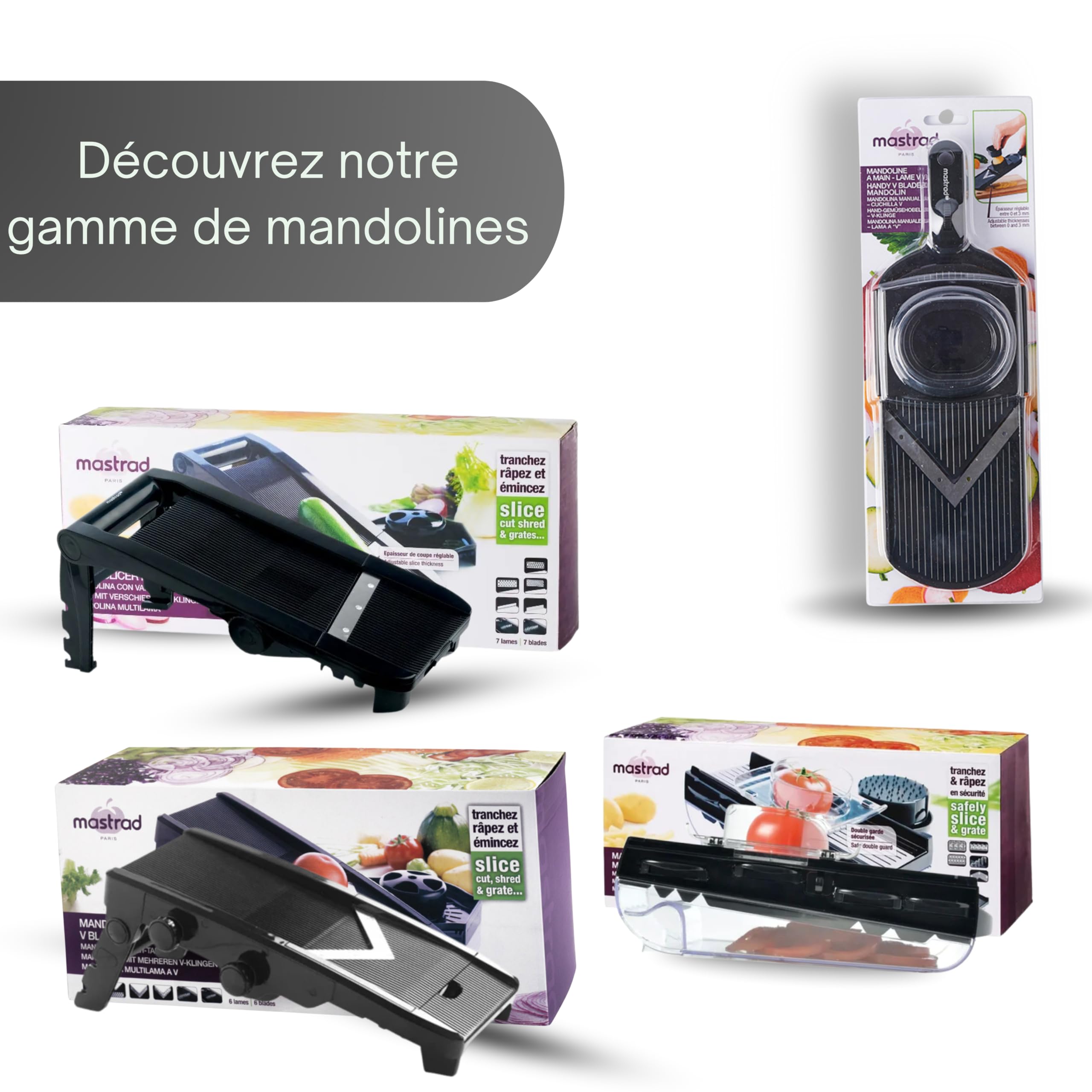 mastrad-mandolines-mandoline-7-lames-inox-noire image 7