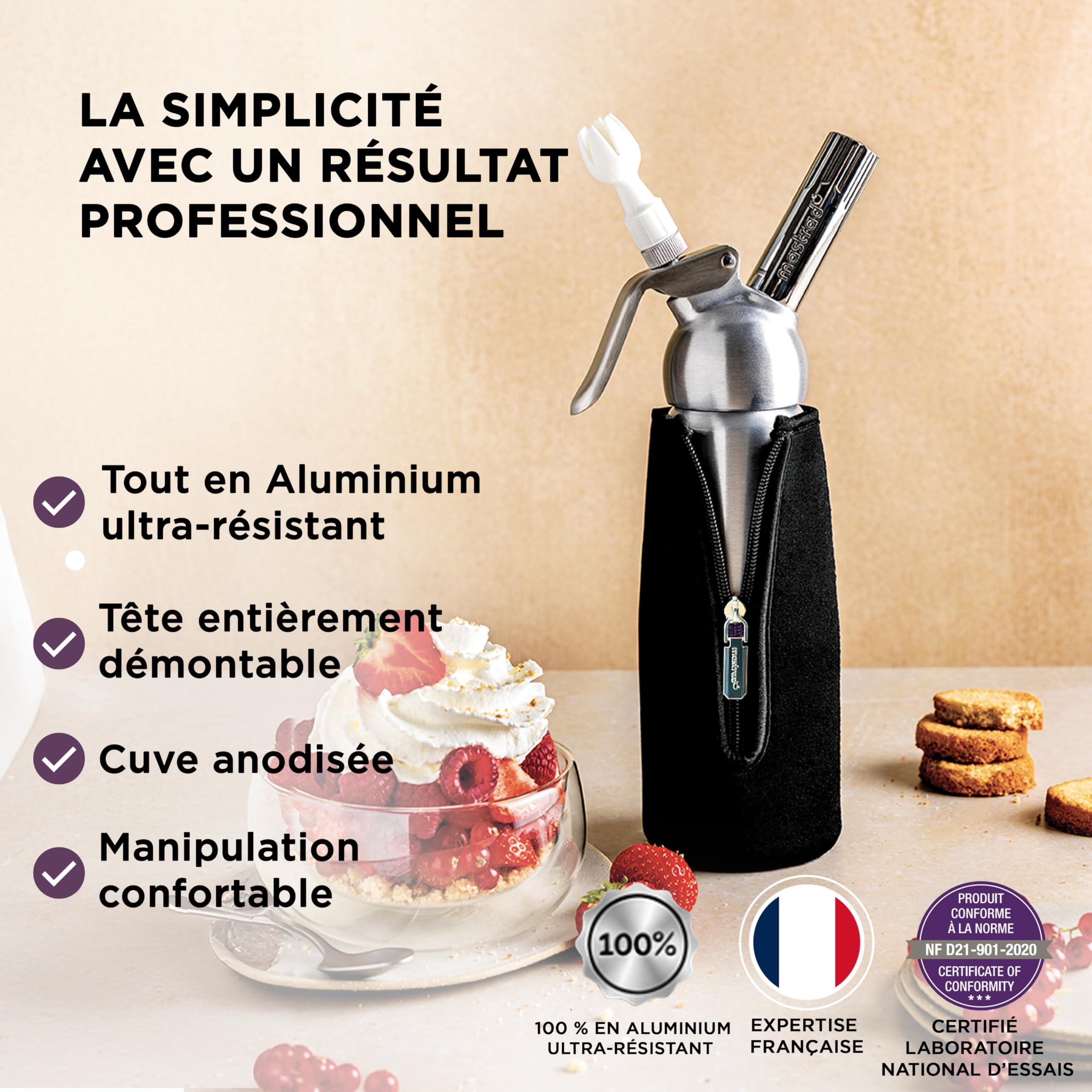 mastrad-siphon-chantilly-0-5l-aluminium-chaud-froid image 2
