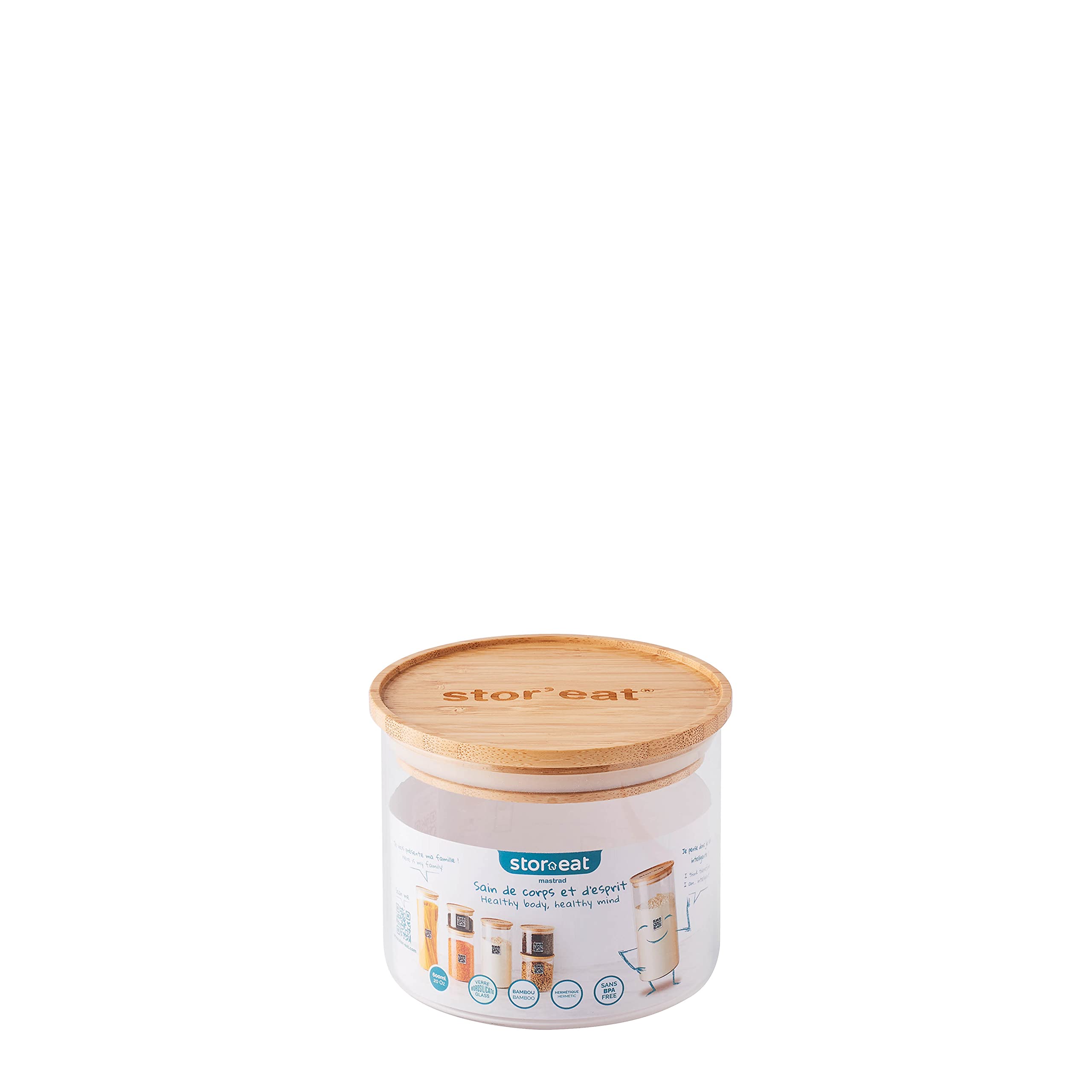 mastrad-stor-eat-bocal-verre-bambou-600-ml-herm-tique image 2