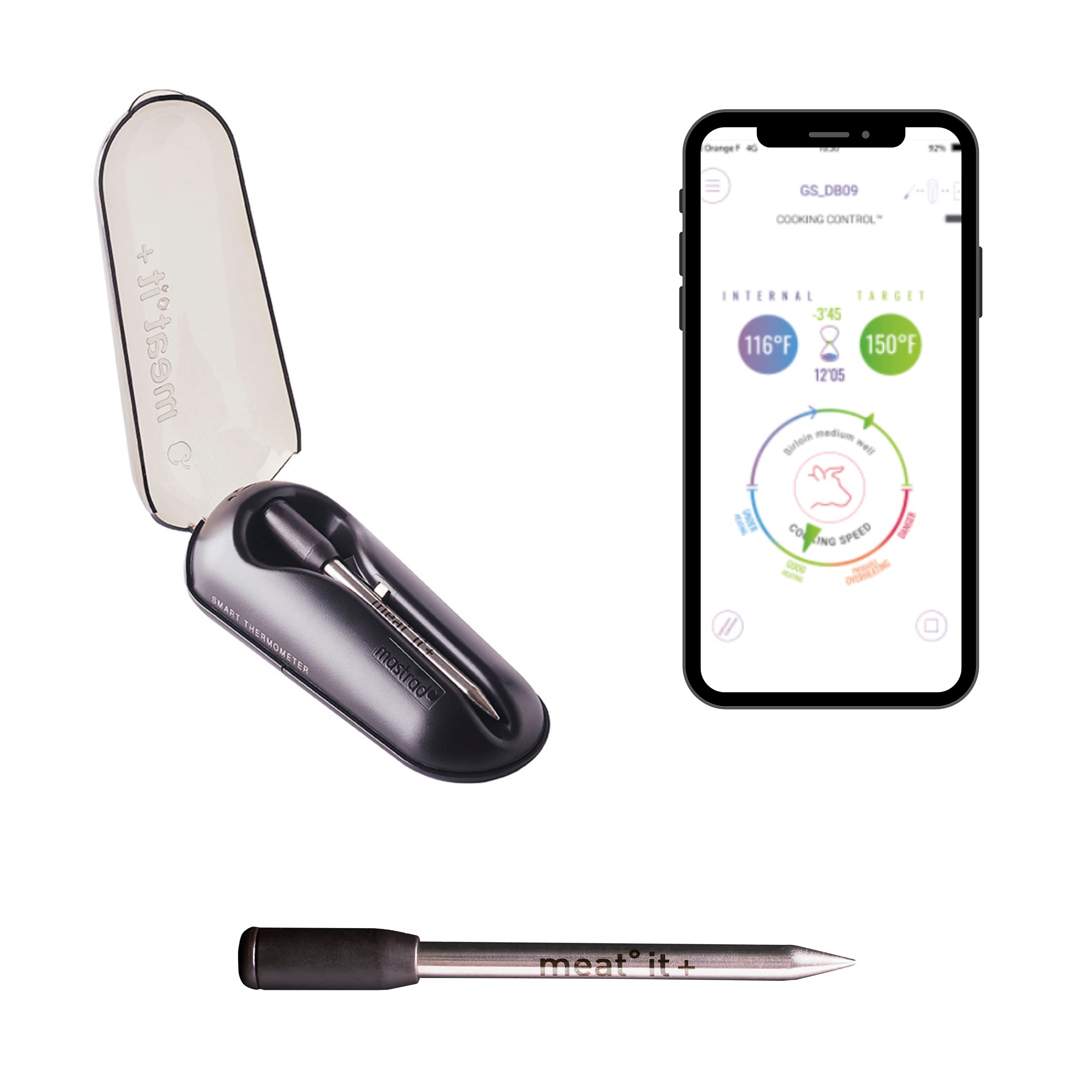 mastrad-meat-it-thermom-tre-viande-sans-fil-noir-bluetooth image 1