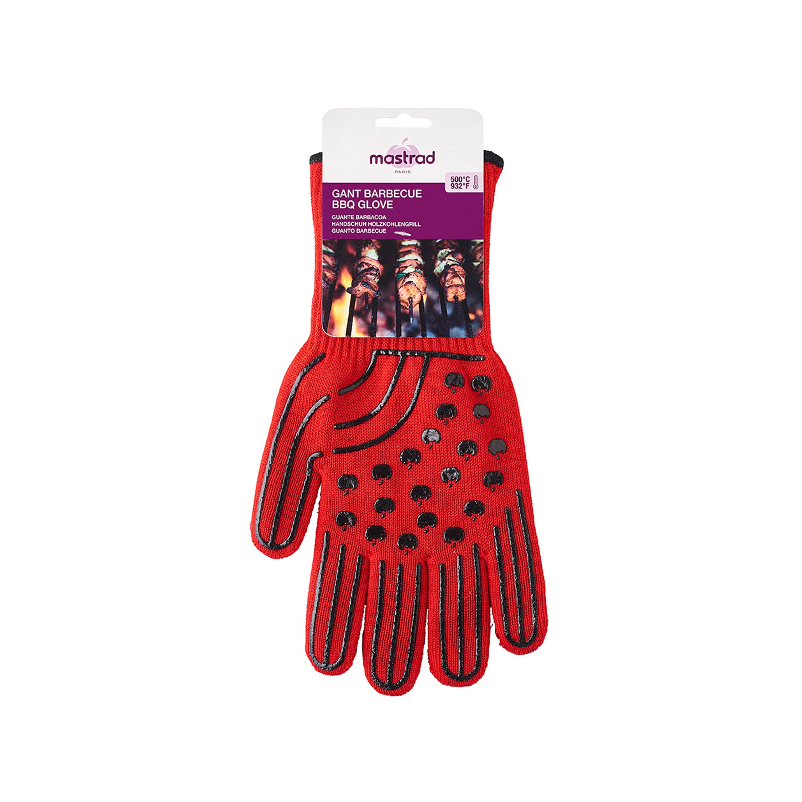 mastrad-oven-gloves-gant-barbecue-500-c-rouge-taille-unique image 4