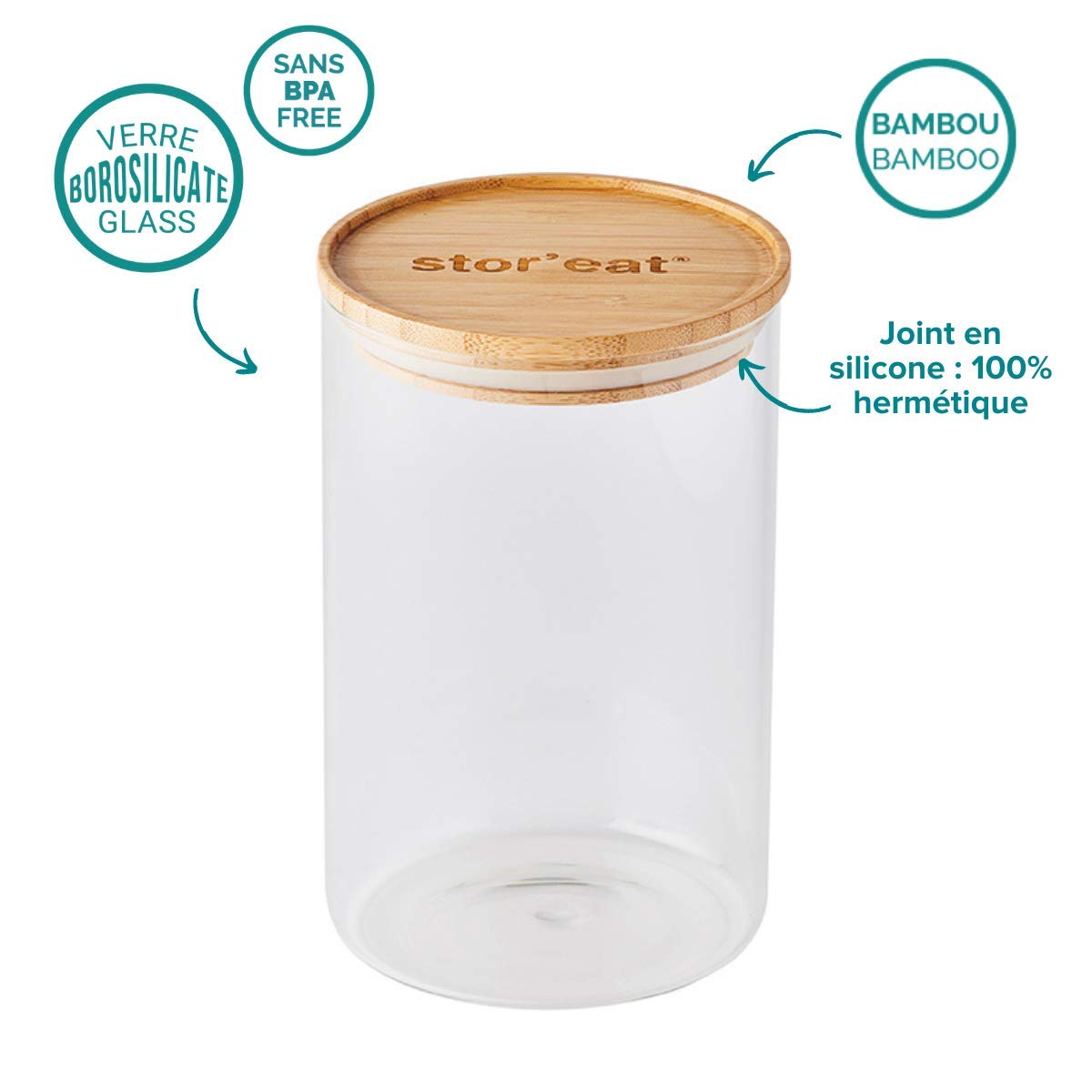 mastrad-stor-eat-bocal-verre-400-ml-bambou-herm-tique image 5