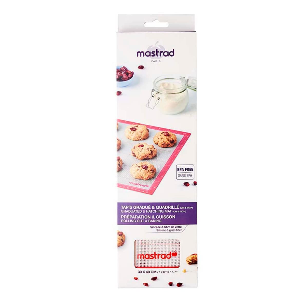 mastrad-tapis-de-cuisson-silicone-30x40-cm-rouge image 6