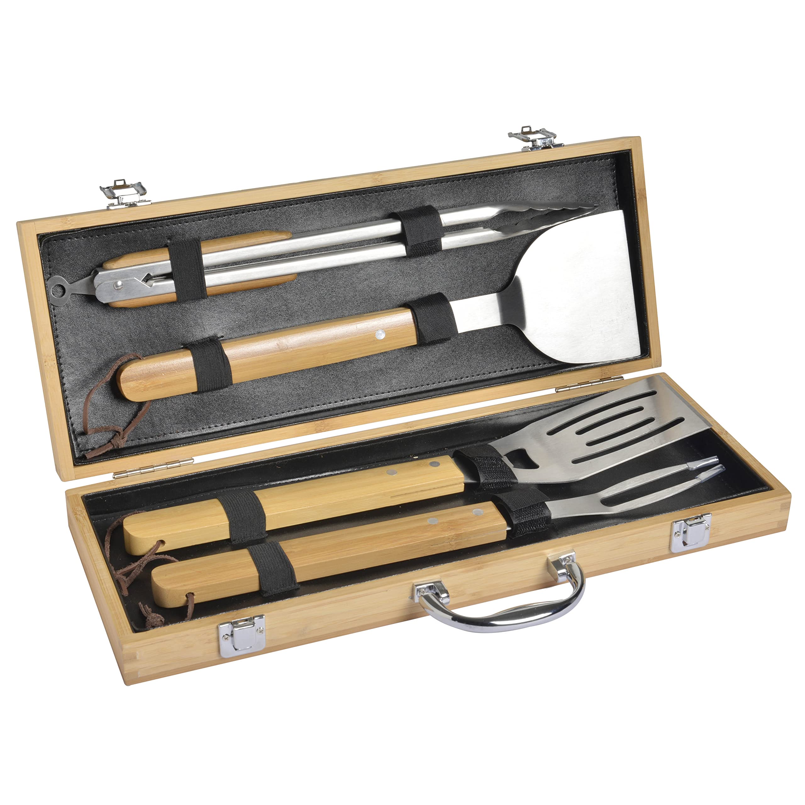 mastrad-f19266-mallette-barbecue-4-ustensiles-inox-bambou image 1