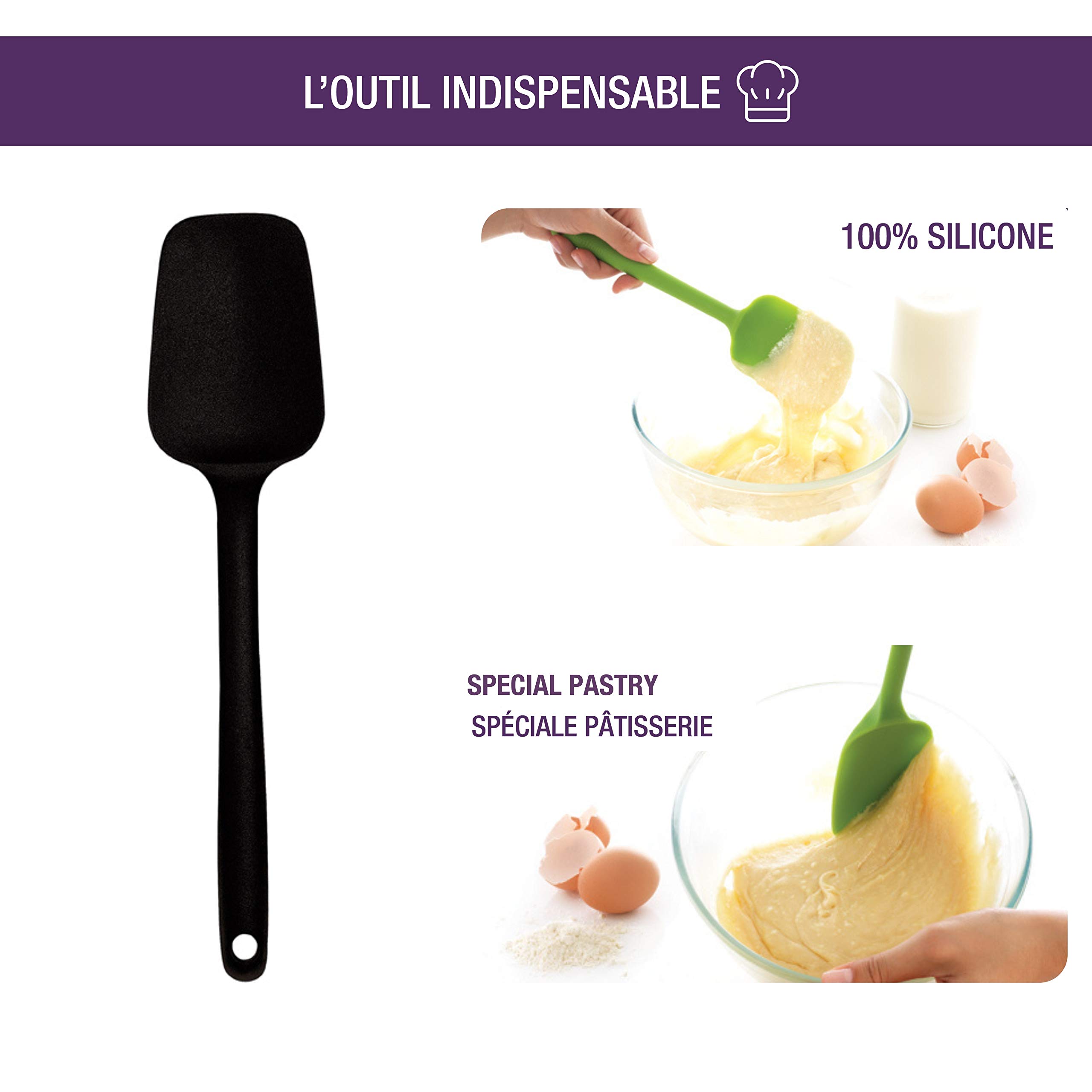mastrad-kitchen-utensils-spatule-cuill-re-silicone-noire-27-5-cm image 2