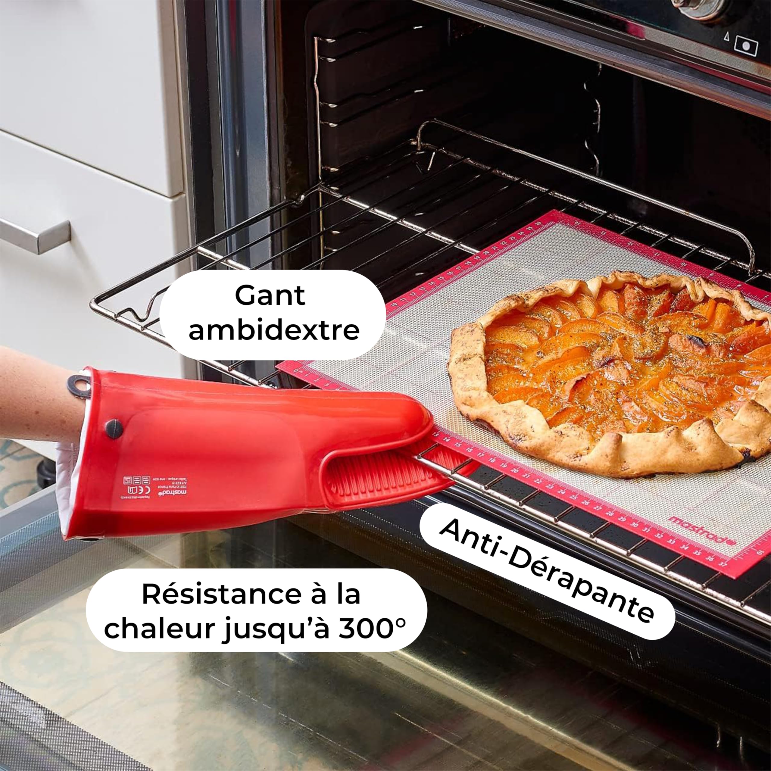 mastrad-oven-gloves-gant-four-silicone-rouge-300-c-30-cm image 3