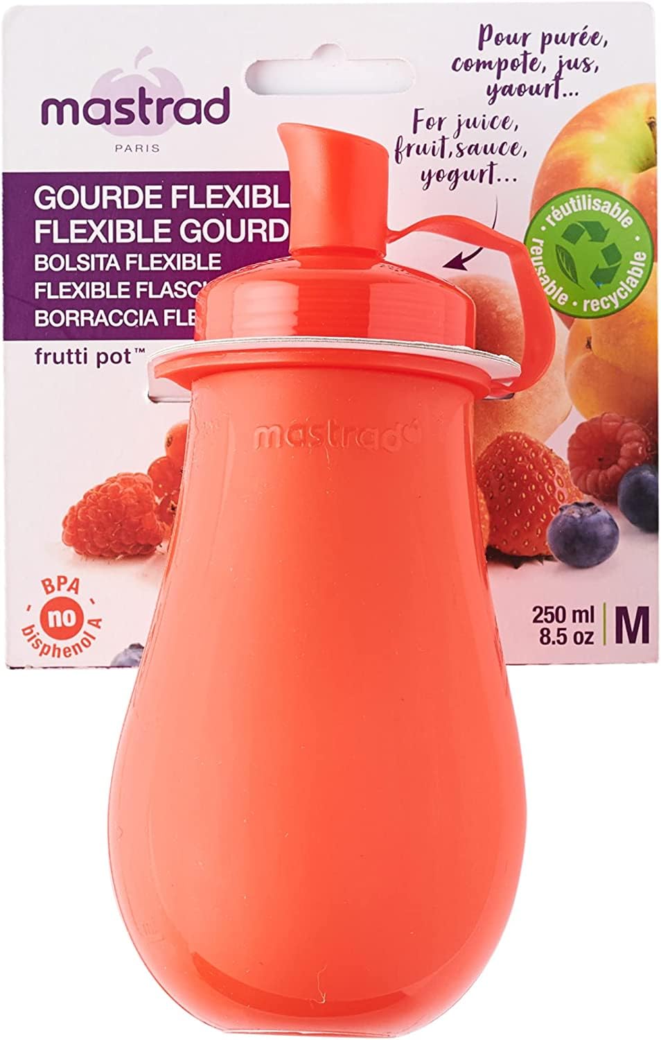 mastrad-frutti-pot-gourde-compote-130-ml-rouge-herm-tique image 5