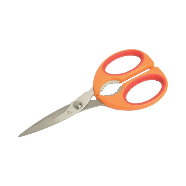 mastrad-ciseaux-cuisine-orange-framboise-inox-casse-noix image 1