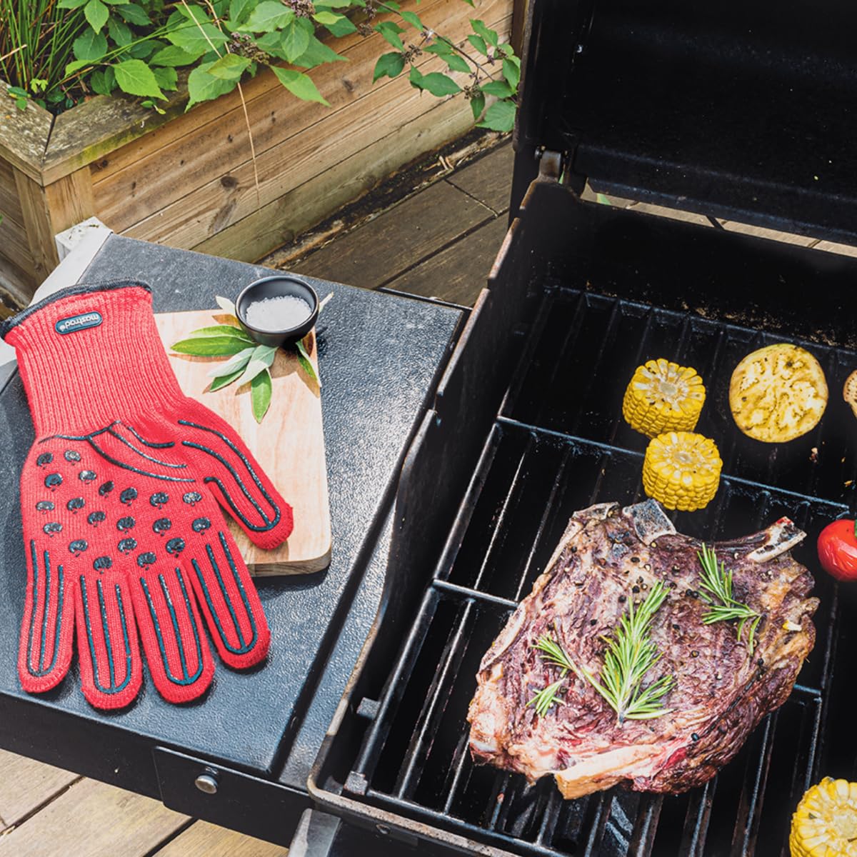 mastrad-oven-gloves-gant-barbecue-500-c-rouge-taille-unique image 5