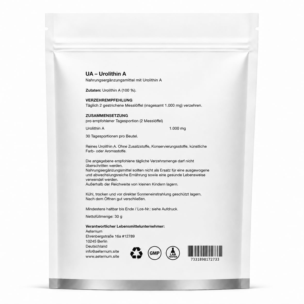 aeternum-powder-supplements-urolithine-a-poudre-30-g image 2