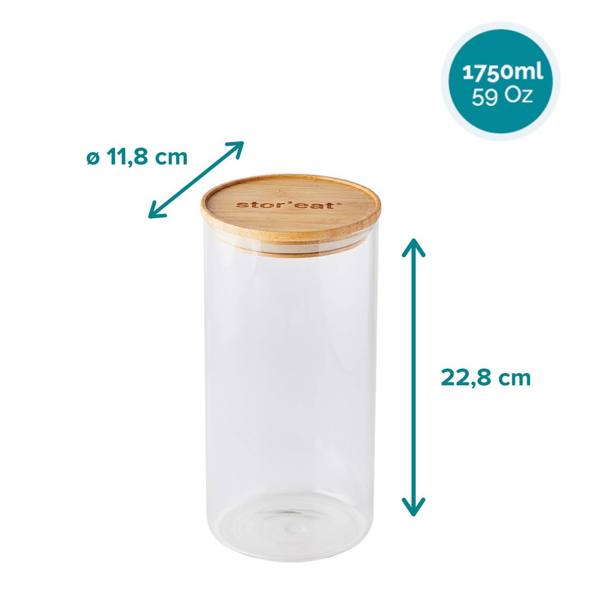 mastrad-stor-eat-bocal-verre-1750-ml-bambou-herm-tique image 3